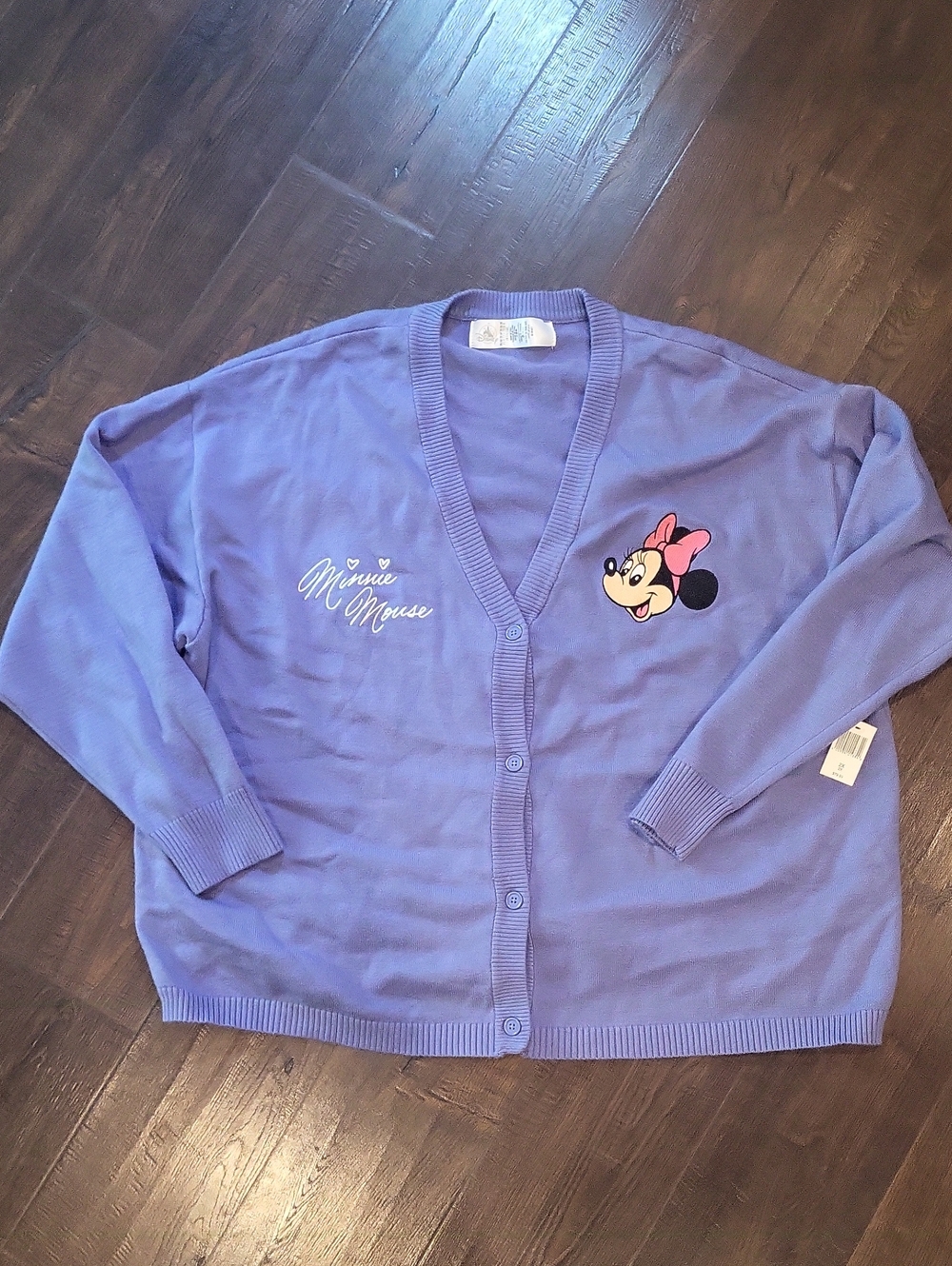 Minnie Mouse Lavender Button-Front Cardigan Sweater NWT